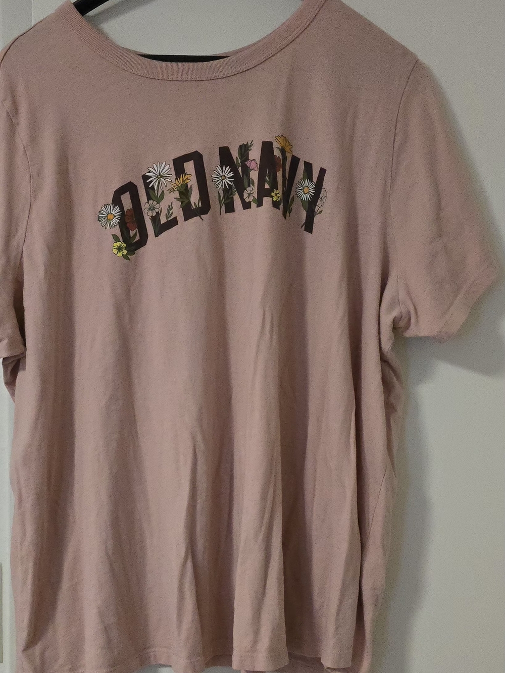 Old Navy Dusty Pink Short-Sleeve Tee with Floral Logo Size 2X
